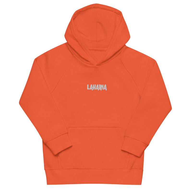 White Embroidered Lahaina Kids Hoodie