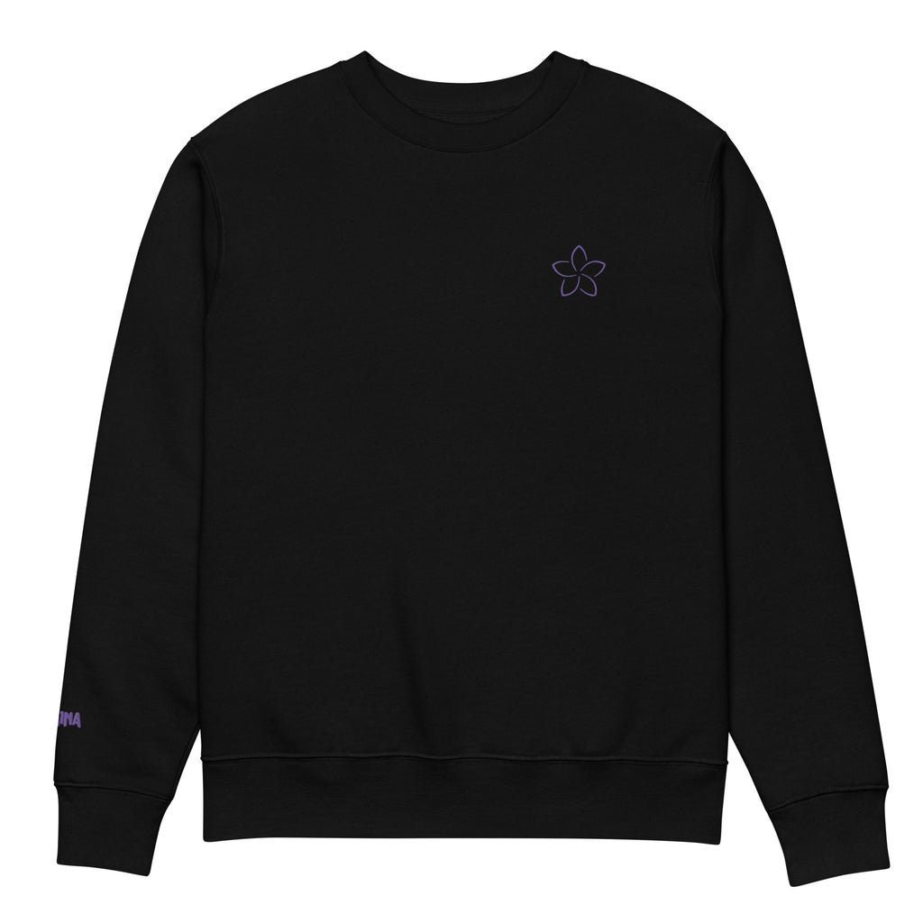 Purple plumeria unisex sweatshirt